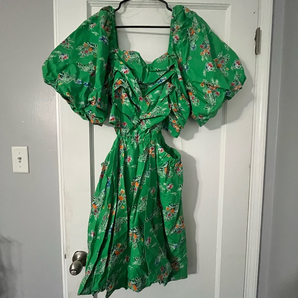 A New Day Green Puff Sleeve Sundress